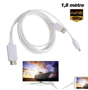 Câble adaptateur MHL vers HDMI, 2m