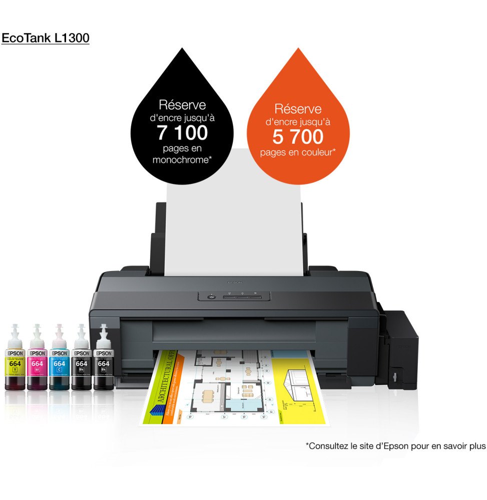 5 Recharges 104 Compatibles pour imprimantes Epson Ecotank - 2 Noir +