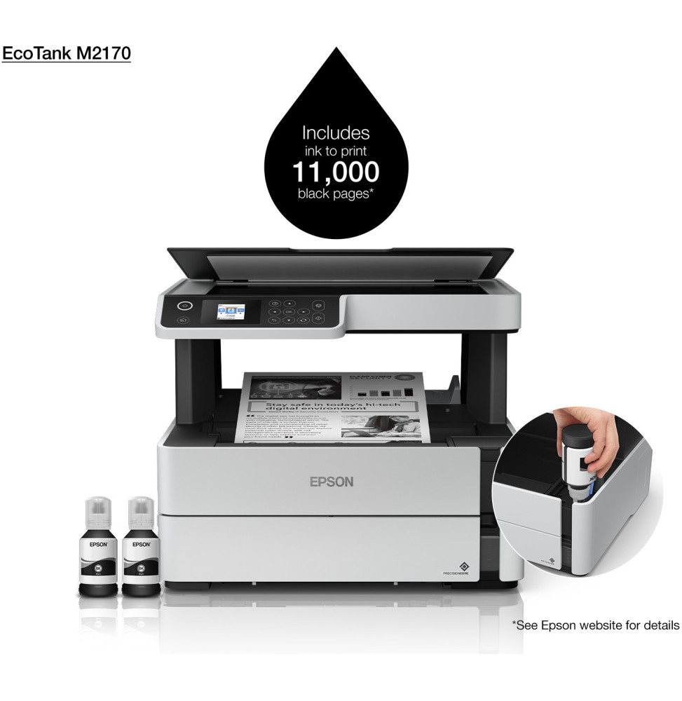 Epson EcoTank ET-M2120 - imprimante multifonctions - Noir et blanc