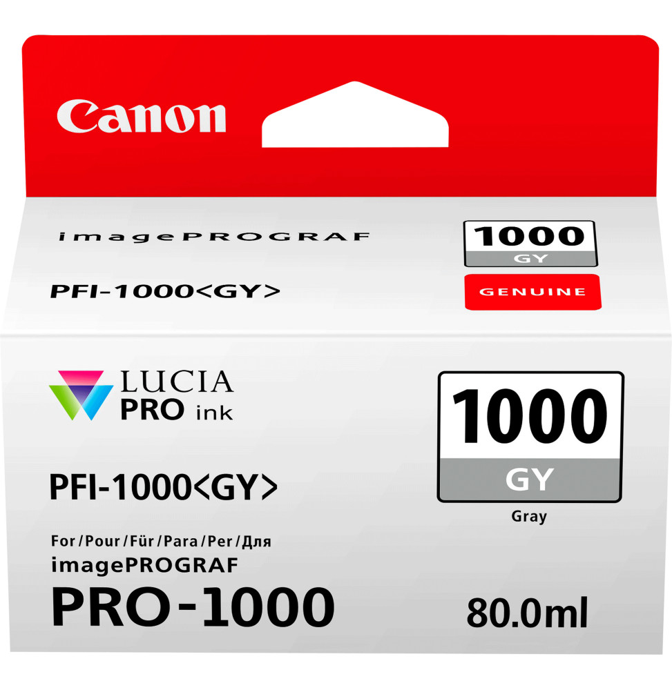 Canon PFI-1000 GY Gris - Cartouche d'encre Canon d'origine (0552C001AA)  prix Maroc