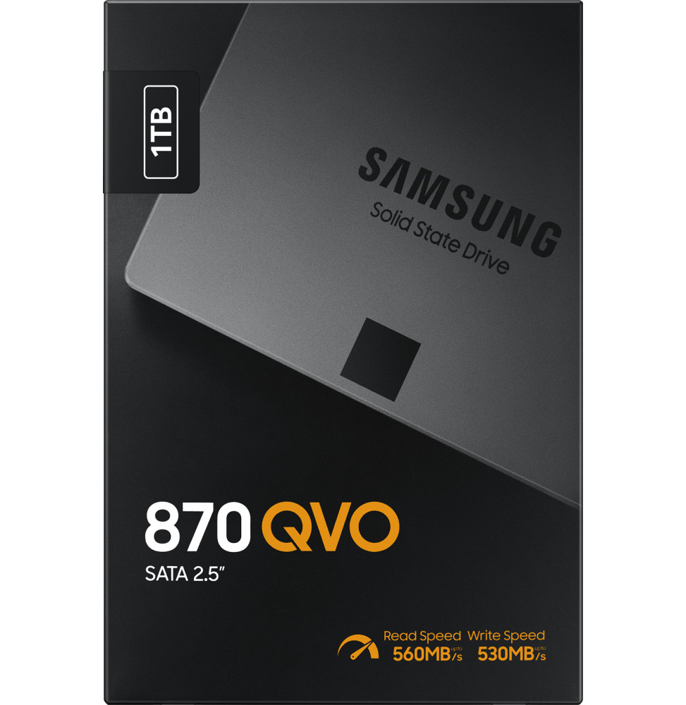 Disque Dur interne SSD Samsung 870 QVO SATA III, 2.5 1 To (MZ-77Q1T0BW_EU)  prix Maroc