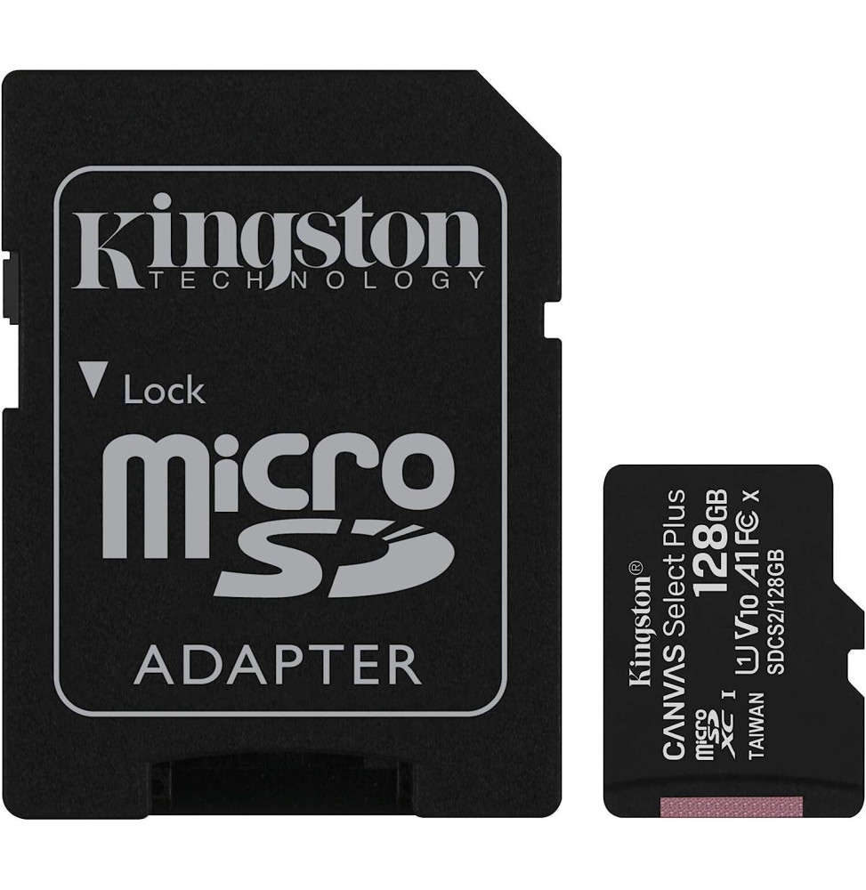 Carte mémoire pour caméra de surveillance Micro SD 128 Go