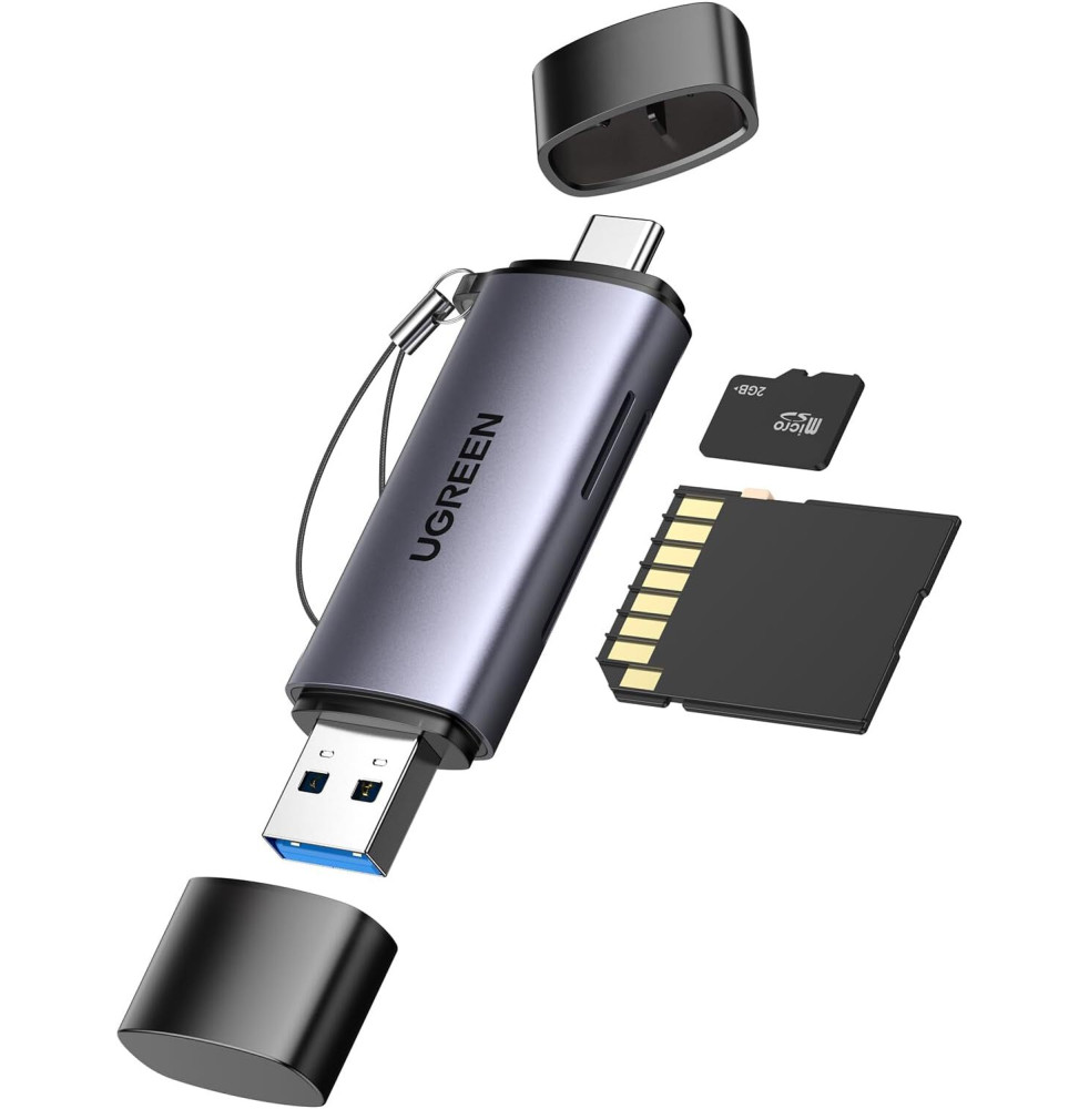 Lecteur de carte USB-C vers SD et Micro SD [Adaptateur de stockage]