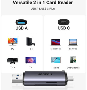 Lecteur de carte SD certifié pour Iphone Ipad Macbook Caméra Usb C Type C  Lecteur de carte Adaptateur, Lightning Dual Card Slot Micro Memory Card  Reader prend en charge Sd