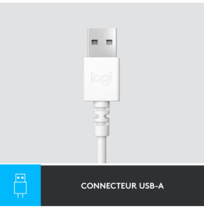 Logitech H390 Casque Avec fil Arceau Bureau/Centre d'appels USB Type-A Blanc (981-001286)