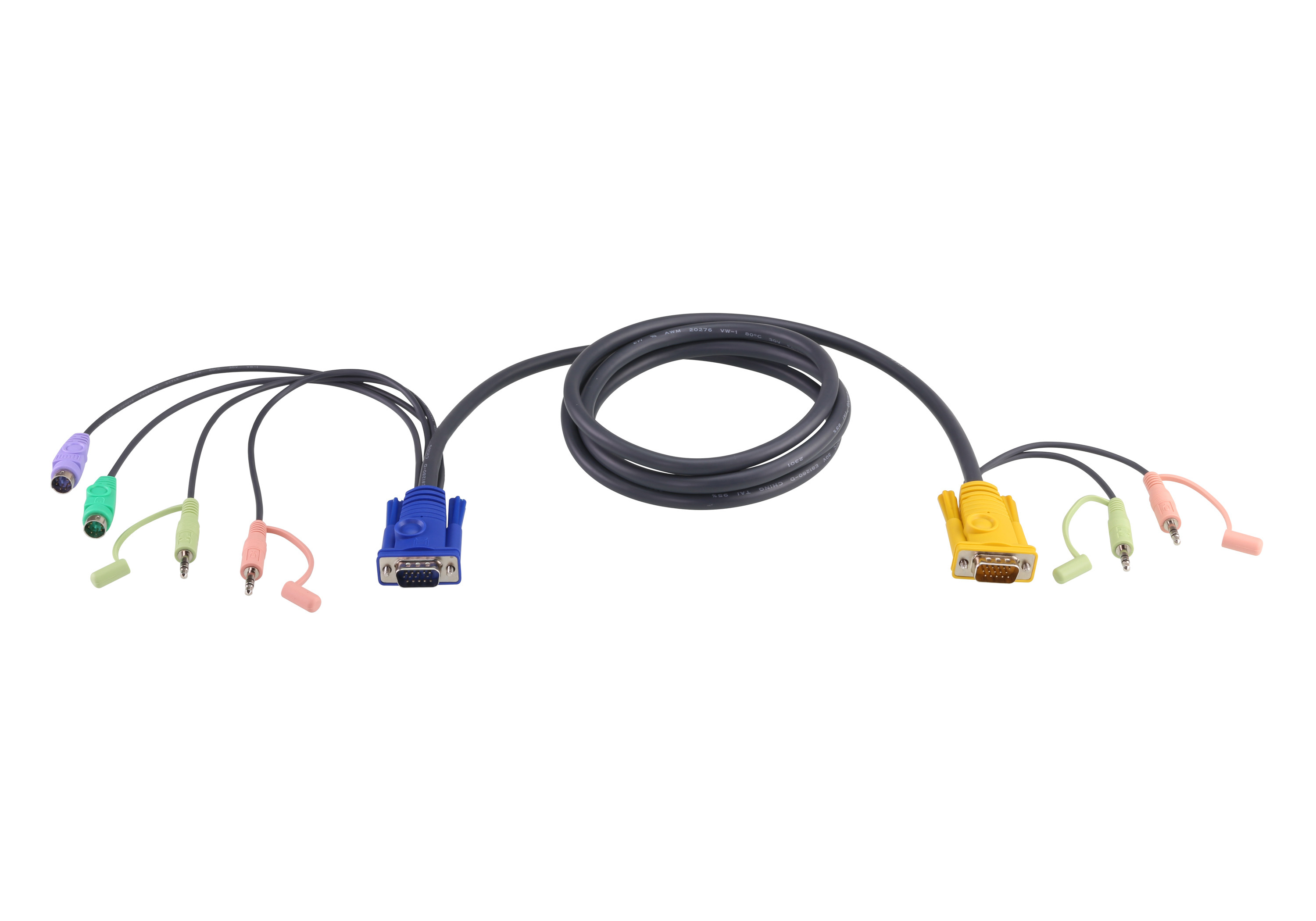 ATEN Câble KVM 3m PS/2 avec SPHD 3 en 1 et audio Câble KVM 3m PS/2