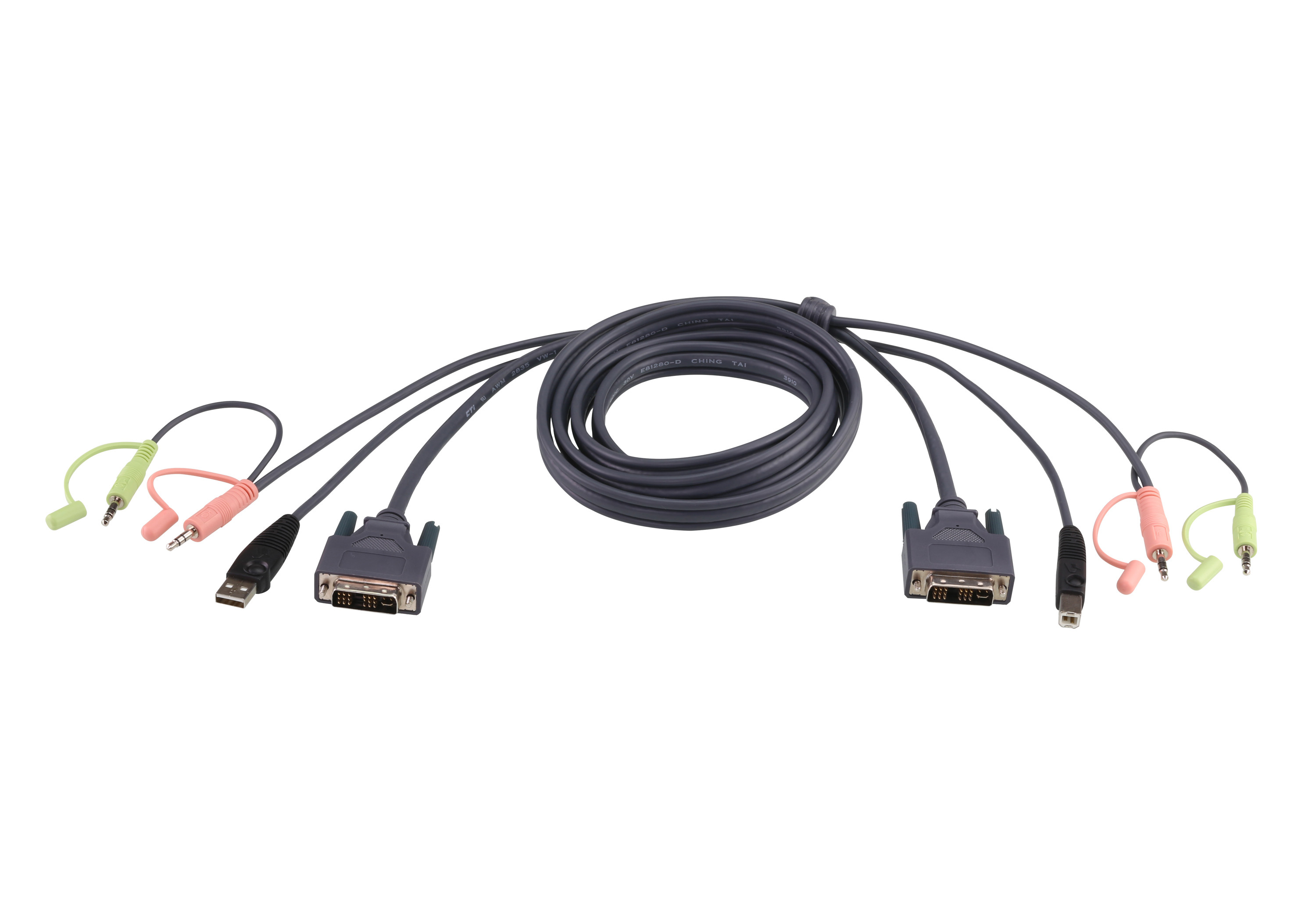ATEN Câble KVM DVI-D USB Single Link 1,8m Câble KVM DVI-D USB