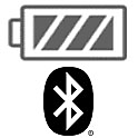 Image of a battery icon and a bluetooth logo