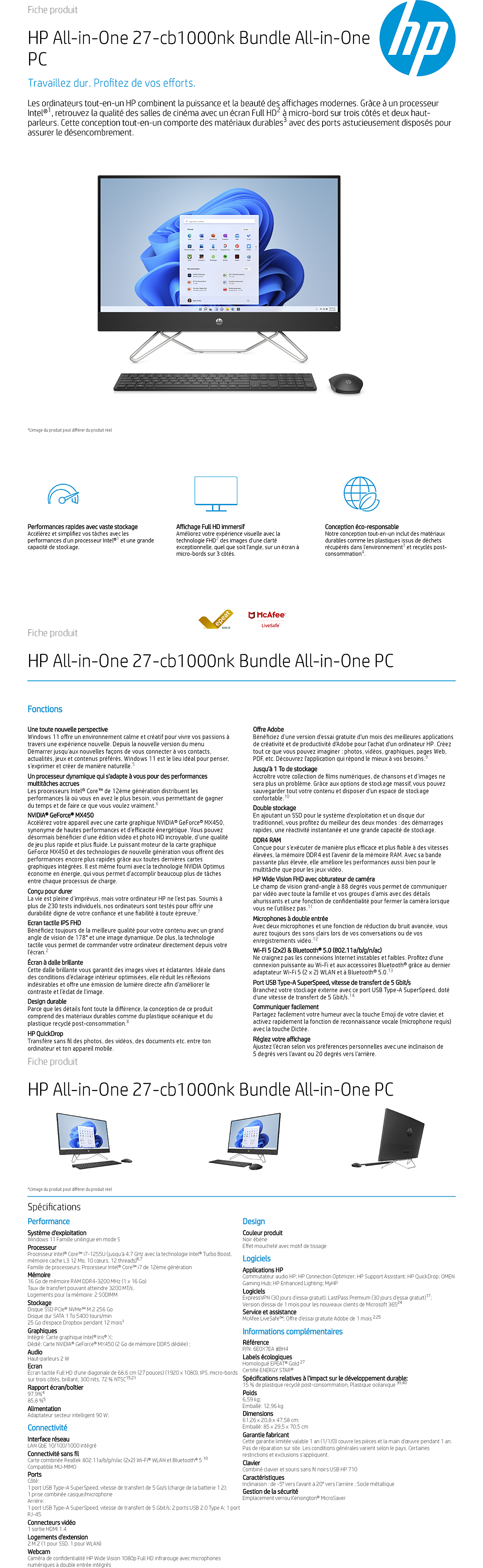 HP All-in-One 24-cb1000nk Bundle All-in-One PC