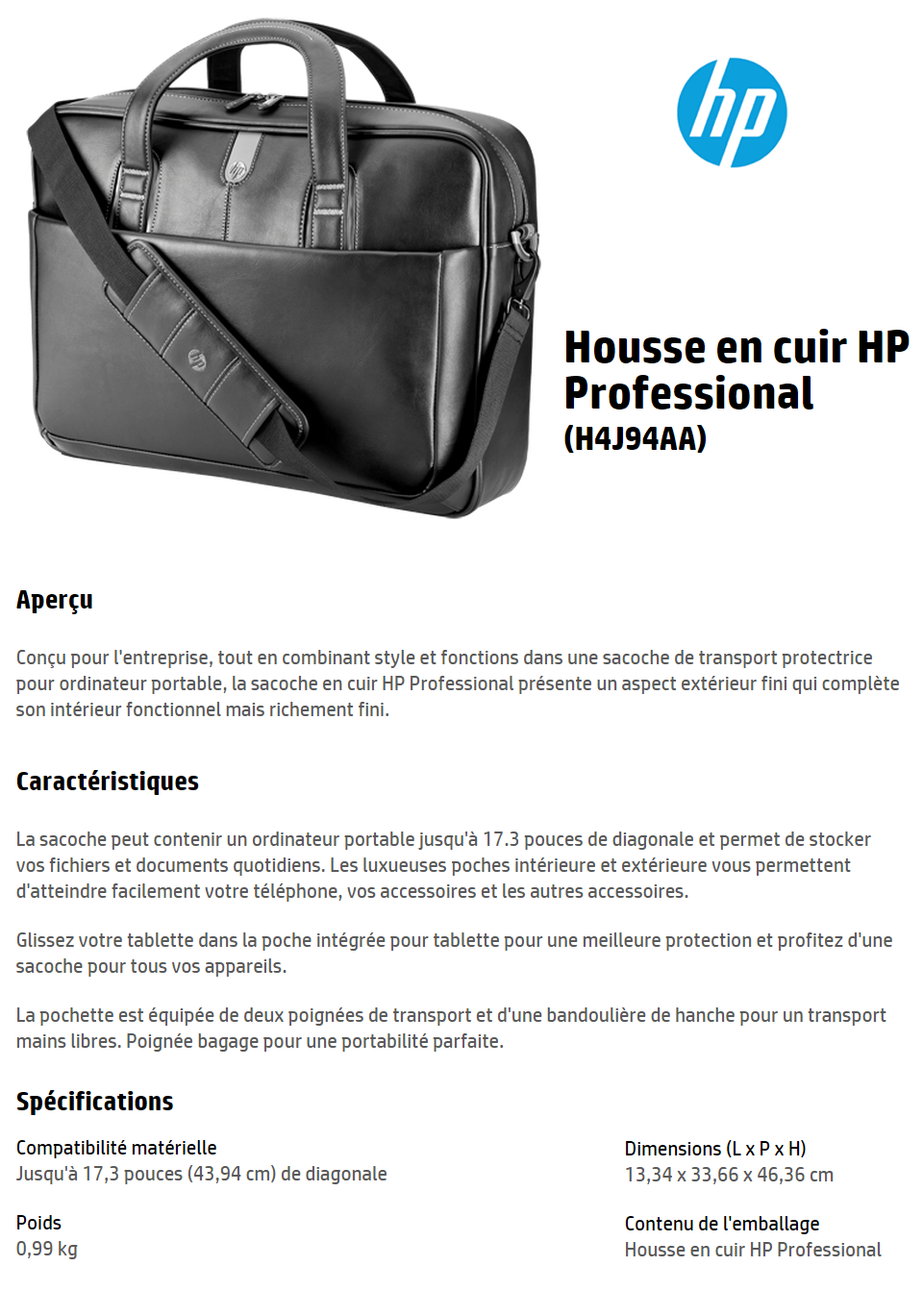 Housse de protection HP Renew Business - Noir - 14 pouces - HP