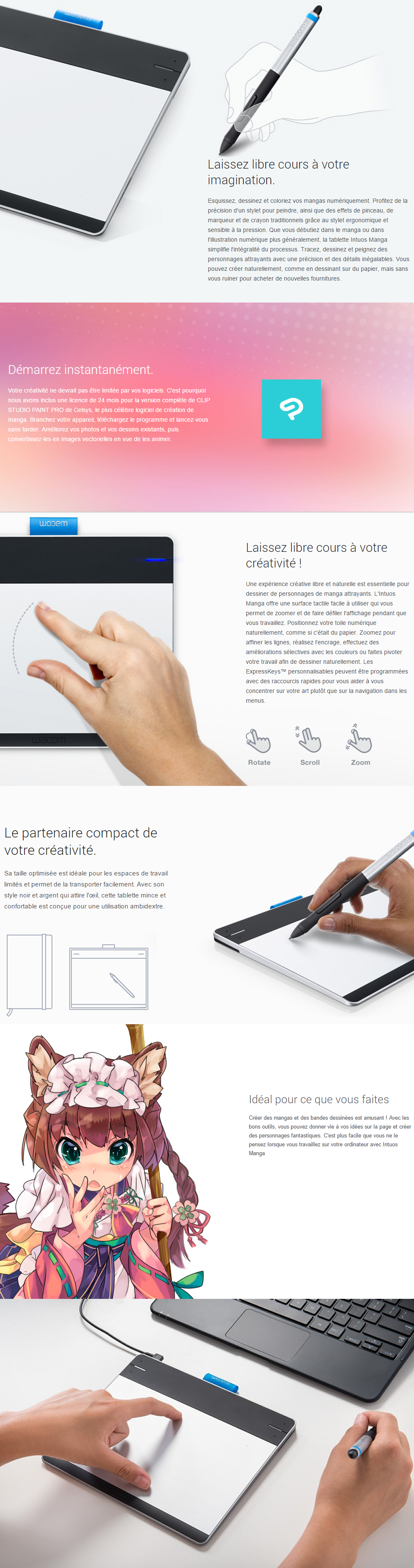 Tablette Graphique à stylet (PC / MAC) Wacom Intuos Medium Noir Maroc