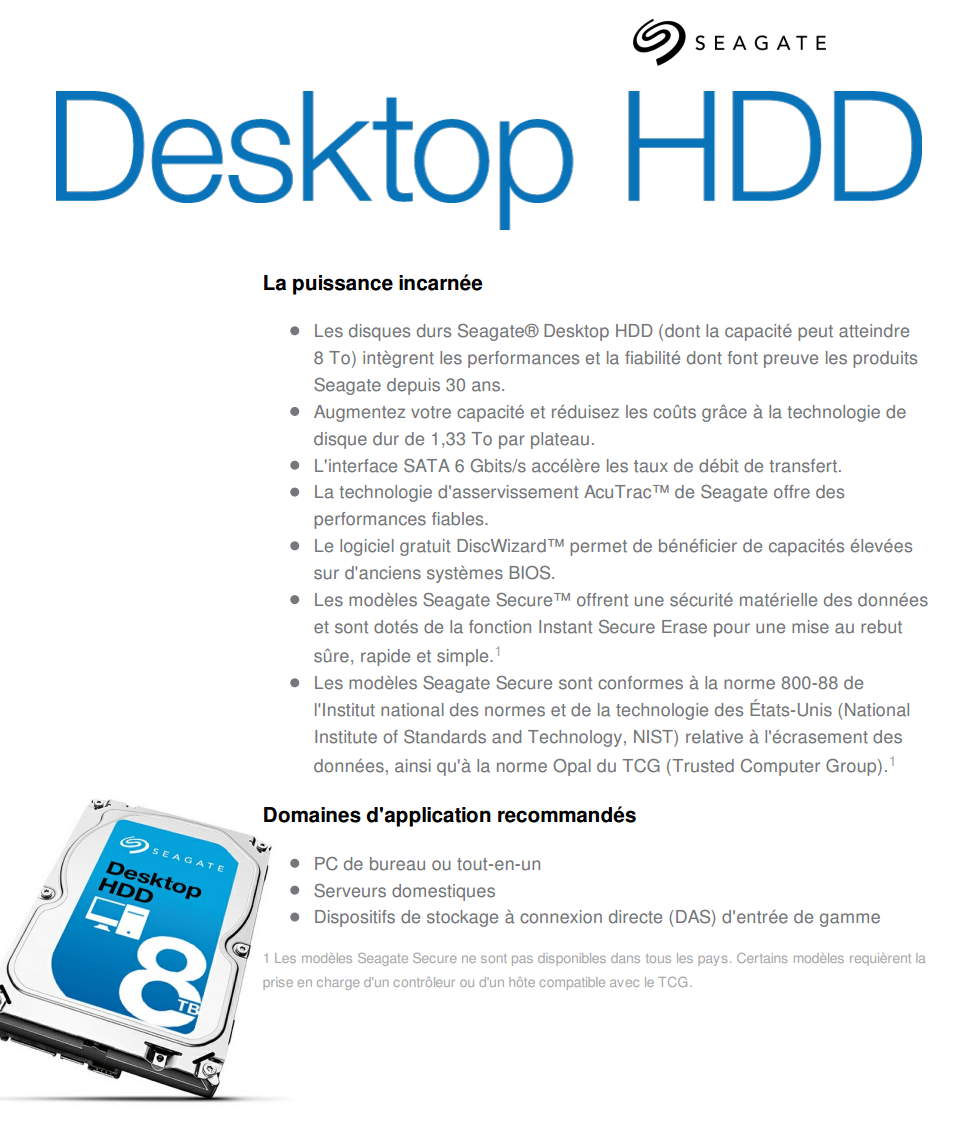 Seagate Desktop HDD - 2 To (Barracuda 7200.14 series) - Disque dur interne  Seagate Technology sur