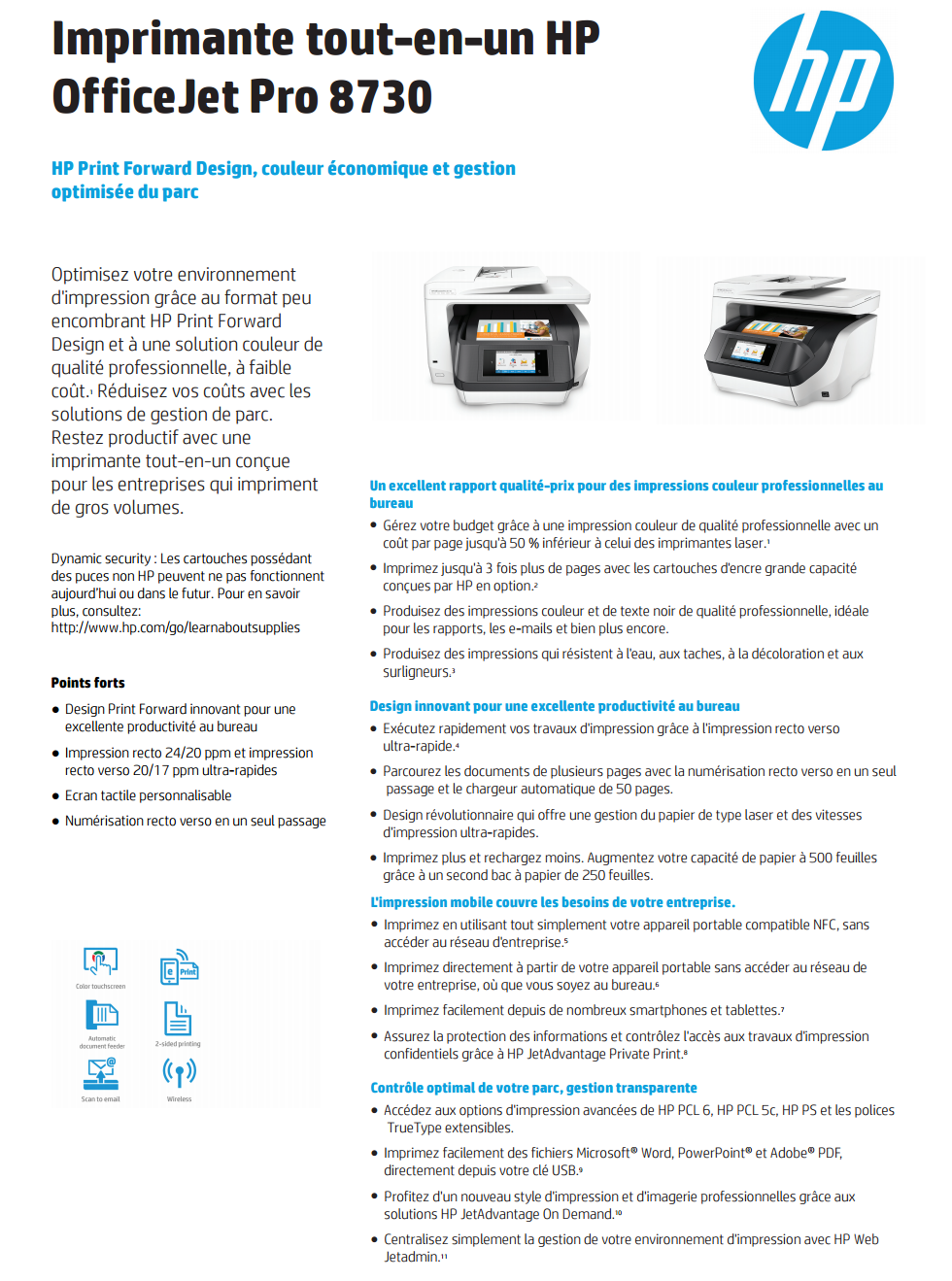 Imprimante tout-en-un HP OfficeJet Pro 8730